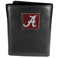 Alabama Crimson Tide Deluxe Leather Tri-fold Wallet Packaged in Gift Box